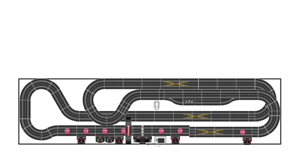 Complete Carrera Digital 132 4x16 ft Track Layout